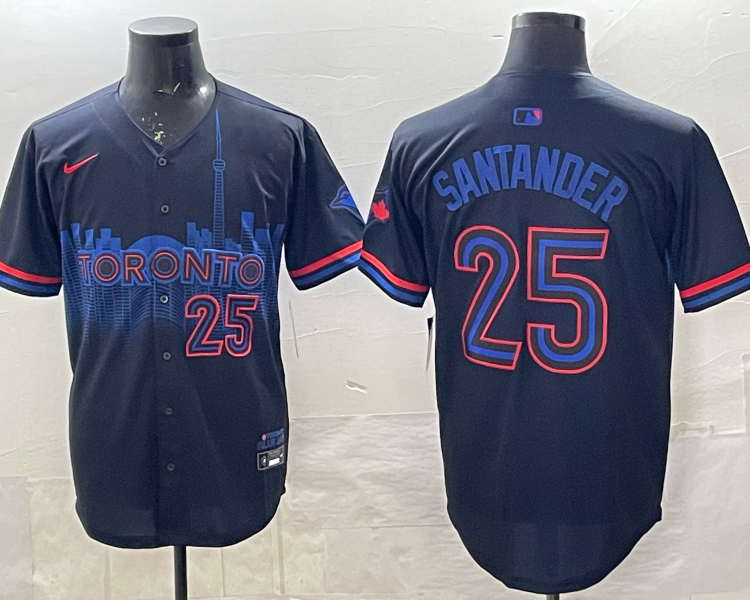 Men's Toronto Blue Jays Anthony Santander #25 Black 2024 City Connect Limited Jersey