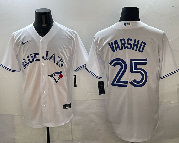Men's Toronto Blue Jays Daulton Varsho #25 White Home Limited Jersey