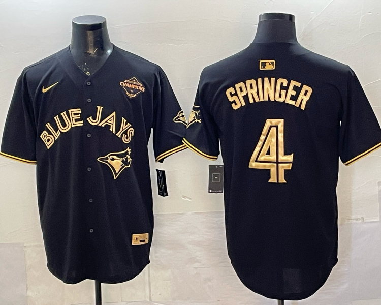 Men's Toronto Blue Jays George Springer #4 Black Jersey