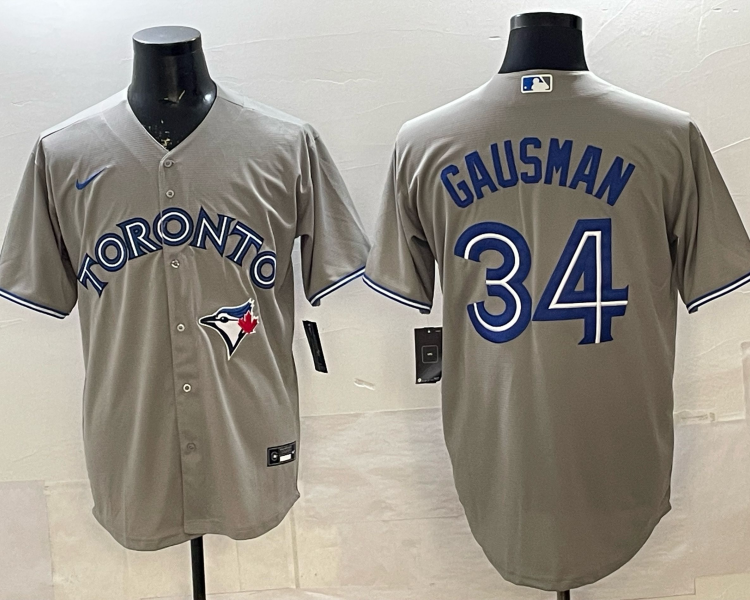 Men's Toronto Blue Jays Kevin Gausman #34 Gray Jersey