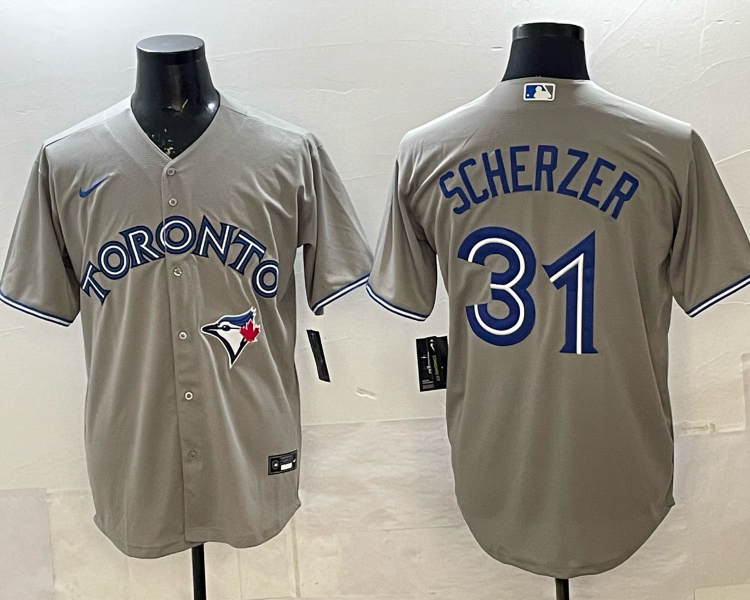 Men's Toronto Blue Jays Max Scherzer #31 Gray Jersey