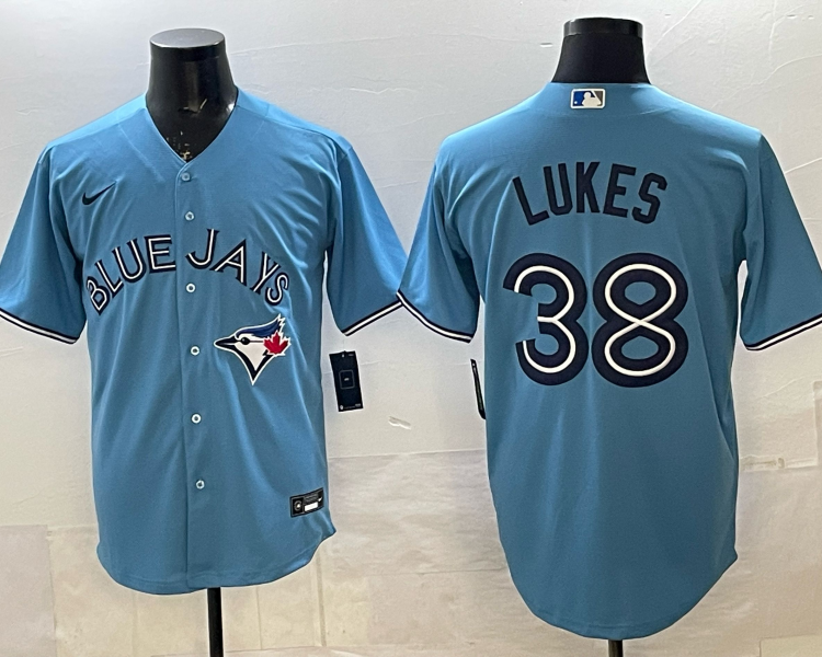 Men's Toronto Blue Jays Nathan Lukes #38 Powder Blue Jersey