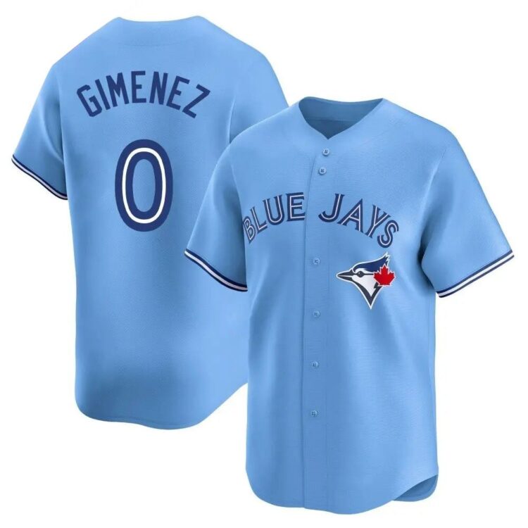 Men's Toronto Blue Jays #0 Andres Gimenez  Blue Home Replica Jersey