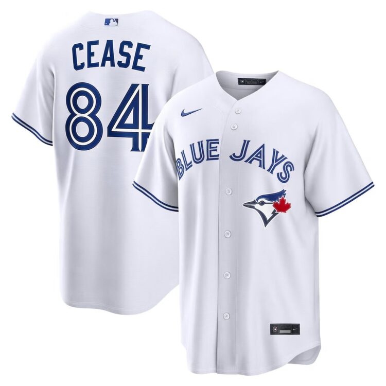 Men's Toronto Blue Jays #84 Dylan Cease White Cool Base Stitched Jersey