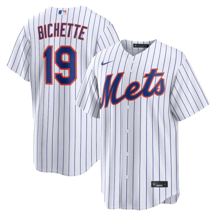Men's New York Mets #19 Bo Bichette Nike White Home Replica Jersey