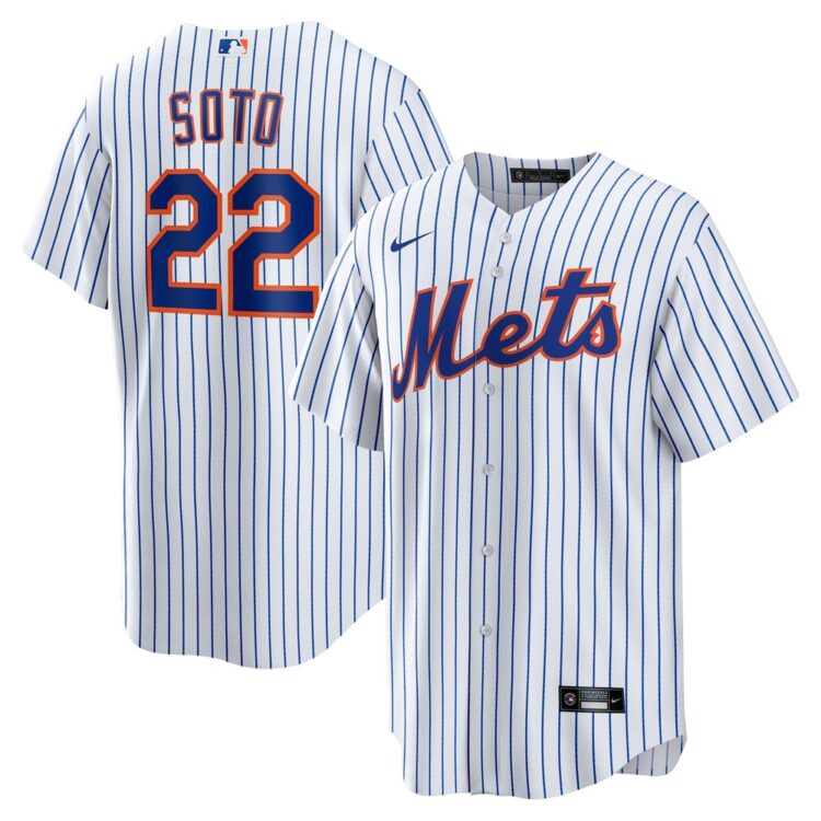 Men's New York Mets #22 Juan Soto  White Home Replica Player Jersey