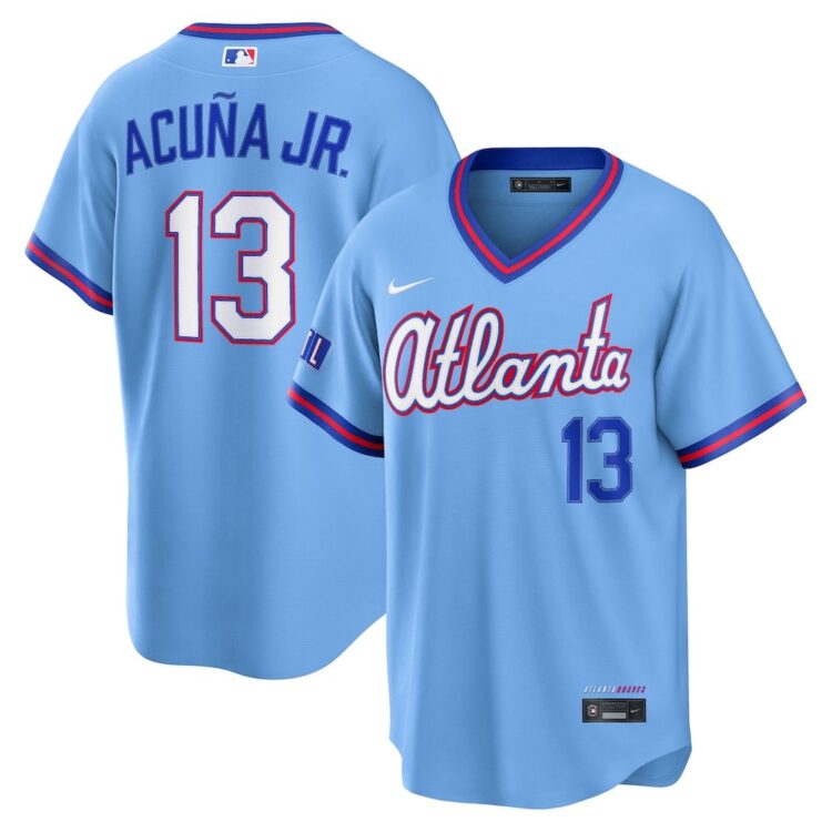 Youth Atlanta Braves #13 Ronald Acuna Jr. Powder Blue 2026 City Connect Stitched Jersey