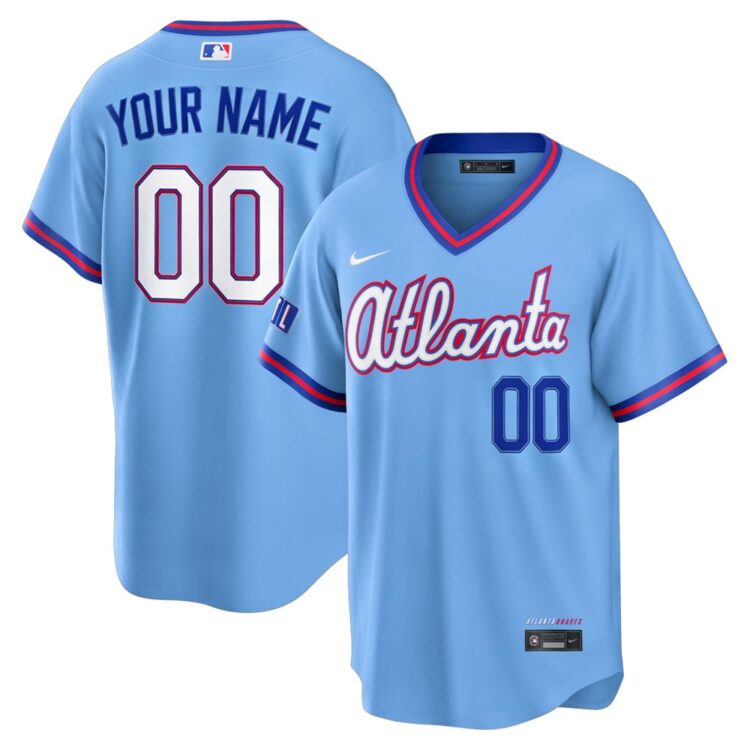Youth Atlanta Braves Powder Blue 2026 City Connect Stitched Custom Jersey