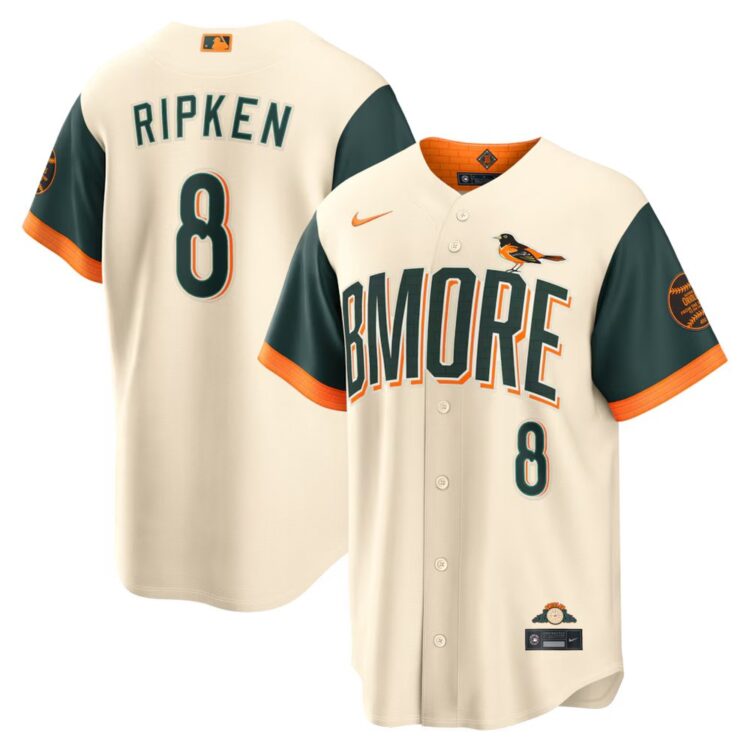 Men's Baltimore Orioles #8 Cal Ripken Jr. Nike Natural 2026 City Connect Stadium Jersey