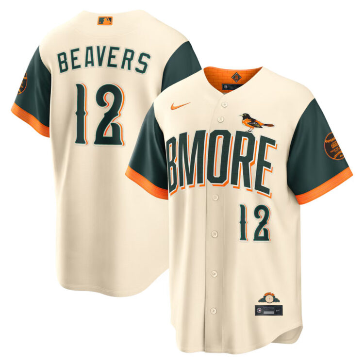 Youth Baltimore Orioles #12 Dylan Beavers Nike Natural 2026 City Connect Stadium Jersey