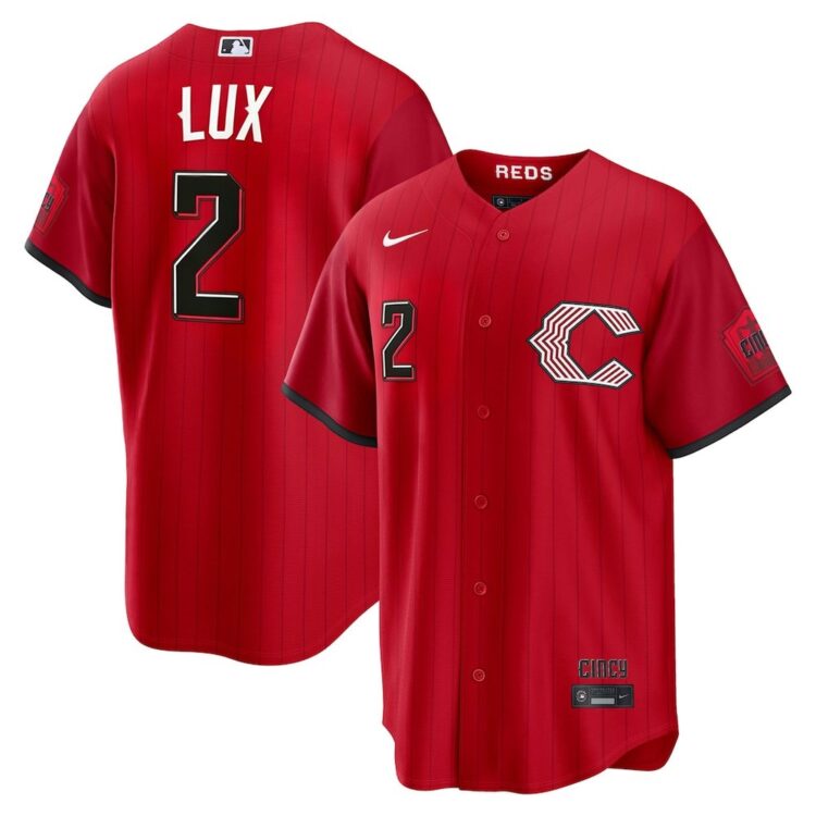 Men's Cincinnati Reds #2 Gavin Lux Red 2026 City Connect Stitched Jersey