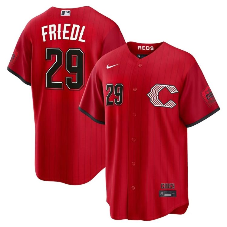 Youth Cincinnati Reds #29 TJ Friedl Red 2026 City Connect Stitched Jersey
