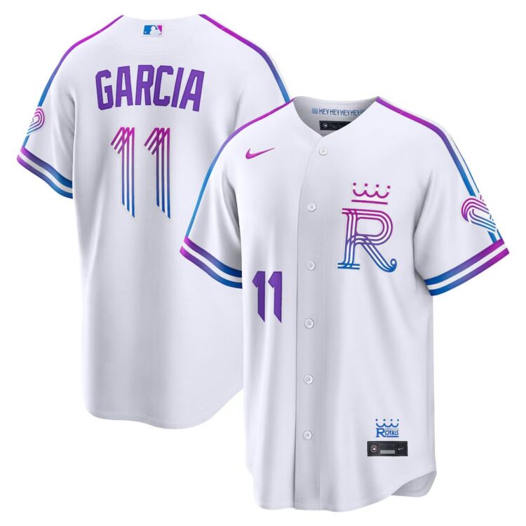 Men's Kansas City Royals #11 Maikel Garcia Nike White 2026 City Connect Stadium Jersey