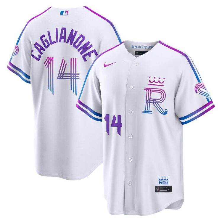 Men's Kansas City Royals #14 Jac Caglianone Nike White 2026 City Connect Stadium Jersey