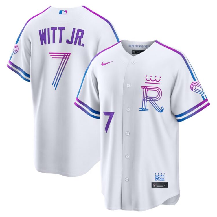 Men's Kansas City Royals #7 Bobby Witt Jr. White 2026 City Connect Stitched Jersey