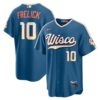 Youth Milwaukee Brewers #10 Sal Frelick Nike Mineral Blue 2026 City Connect Stadium Jersey