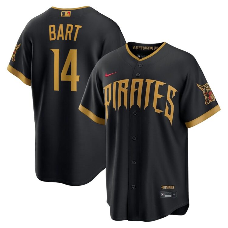 Youth Pittsburgh Pirates #14 Joey Bart Black 2026 City Connect Stitched Jersey
