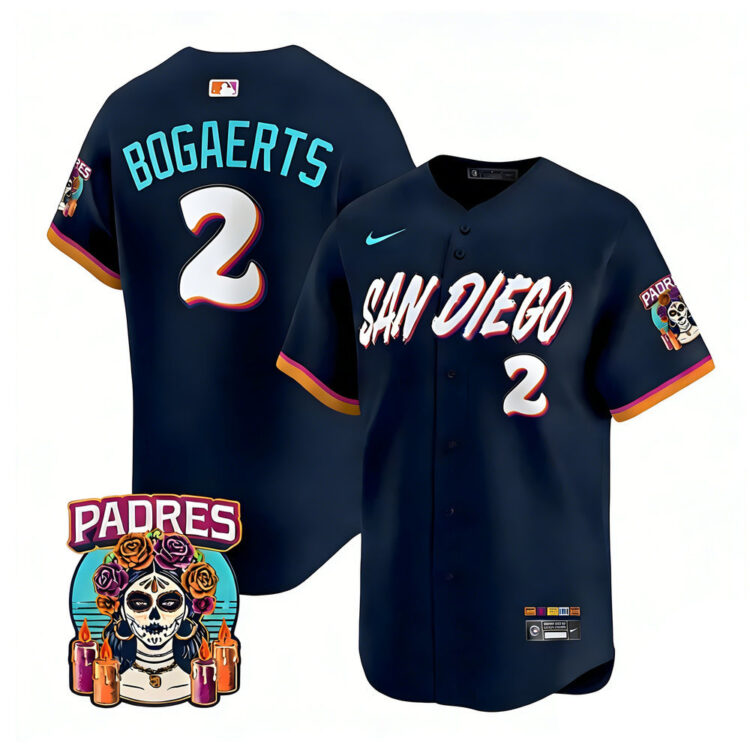 Men's San Diego Padres #2 Xander Bogaerts Navy 2026 City Connect Stitched Jersey-Button Up