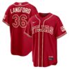 Men's Texas Rangers #36 Wyatt Langford Red 2026 City Connect Stitched Jersey