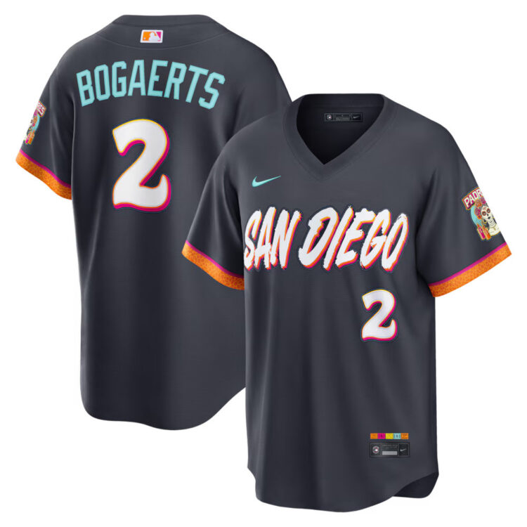 Youth San Diego Padres #2 Xander Bogaerts Nike Obsidian 2026 City Connect Stadium Jersey
