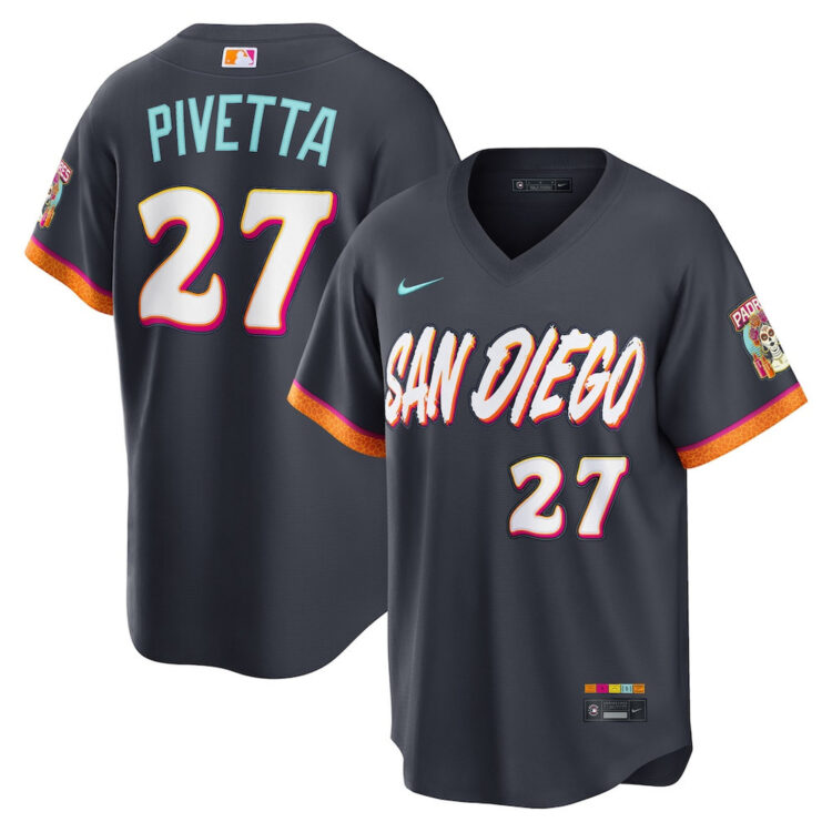 Youth San Diego Padres #27 Nick Pivetta Nike Obsidian 2026 City Connect Stadium Jersey