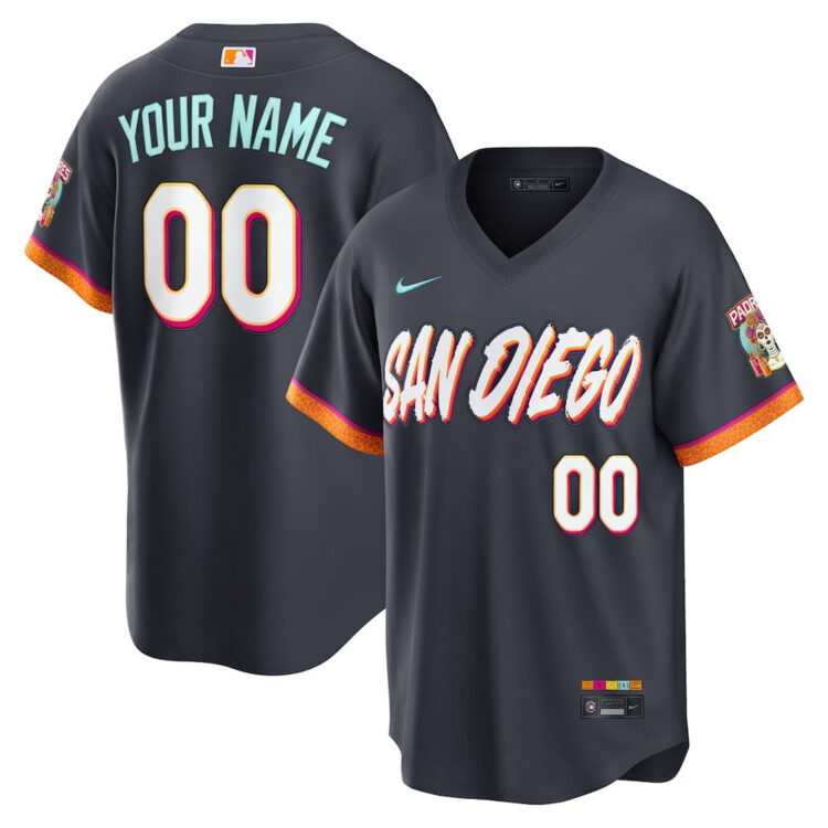Youth San Diego Padres Nike Obsidian 2026 City Connect Stadium Custom Jersey