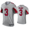 Mens Arizona Cardinals Retired Player #3 Carson Palmer Nike Silver Inverted Legend Jersey