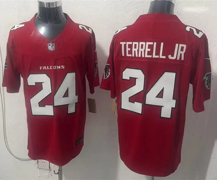 Men's Atlanta Falcons #24 A.J. Terrell Jr Nike 2026 Red Alternate Vapor F.U.S.E. Limited Jersey