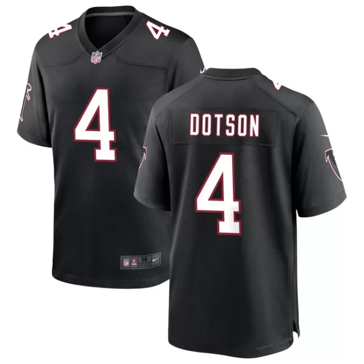 Men's Atlanta Falcons #4 Jahan Dotson Nike Black Throwback Vapor F.U.S.E. Limited Jersey