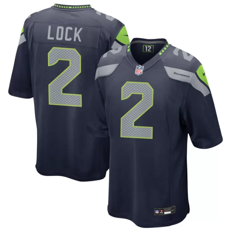 Mens Seattle Seahawks #2 Drew Lock Nike College Navy Team Color Vapor F.U.S.E. Limited Jersey