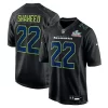 Mens Seattle Seahawks #22 Rashid Shaheed Nike Super Bowl LX Patch Black Carbon Fashion Game Jersey - Black