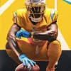 Men's Los Angeles Chargers #0 Daiyan Henley Nike Gold Alternate Charger Power Vapor F.U.S.E. Limited Jersey