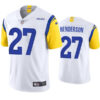 Mens Los Angeles Rams #27 Darrell Henderson Nike 2021 White Modern Throwback Vapor Limited Jersey