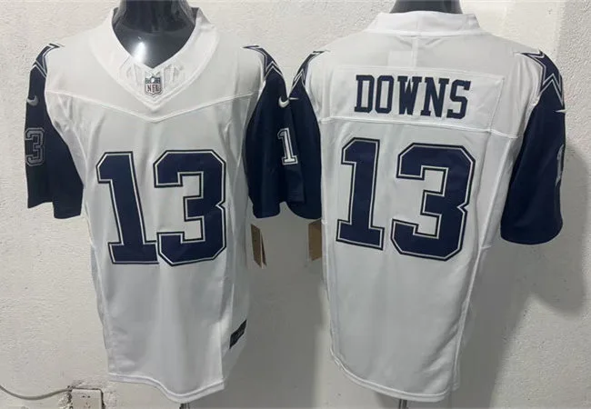 Mens Dallas Cowboys #13 Caleb Downs Nike White Color Rush Vapor F.U.S.E. Limited Jersey