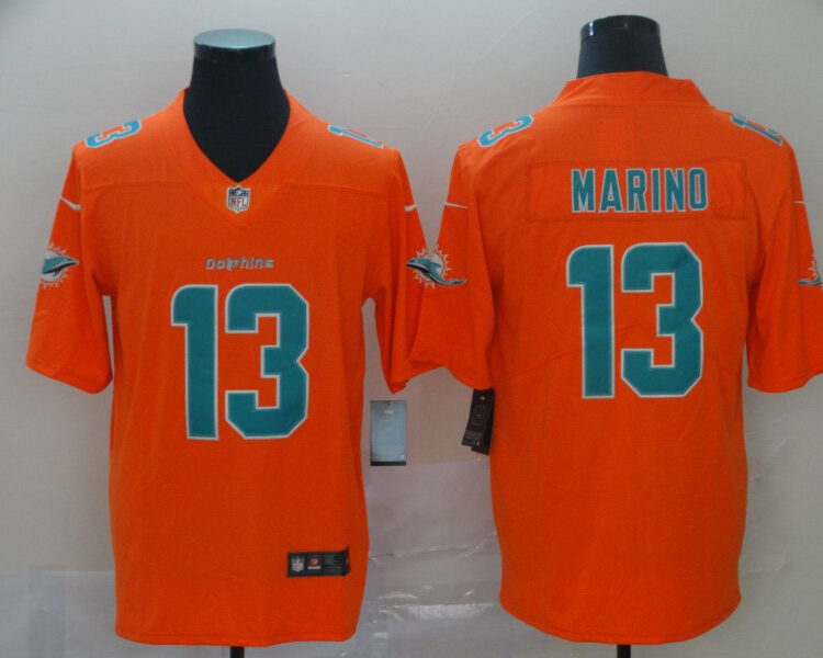 Men's Miami Dolphins #13 Dan Marino  Nike Orange Inverted Legend Jersey