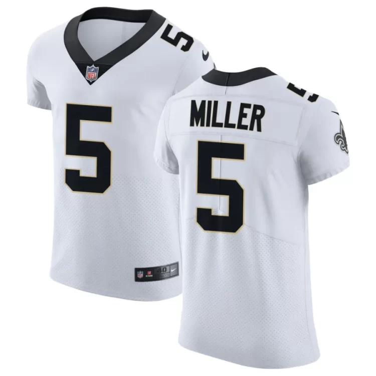 Men's New Orleans Saints #5 Kendre Miller Nike White Vapor Untouchable Limited Jersey