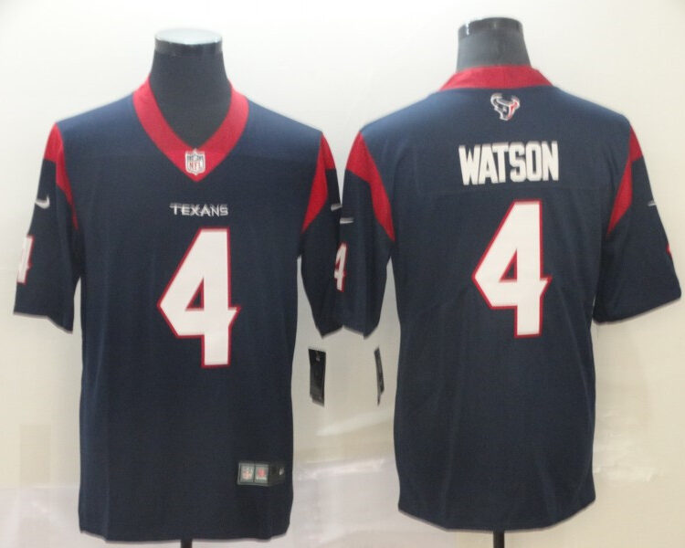Men's Houston Texans #4 Deshaun Watson Nike Navy Vapor Limited Jersey