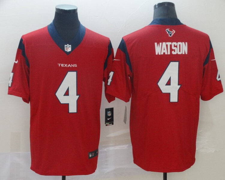 Men's Houston Texans #4 Deshaun Watson Nike Red Vapor Limited Jersey