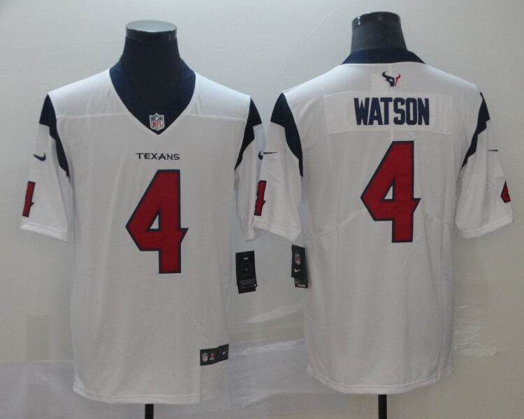 Men's Houston Texans #4 Deshaun Watson Nike White Vapor Limited Jersey