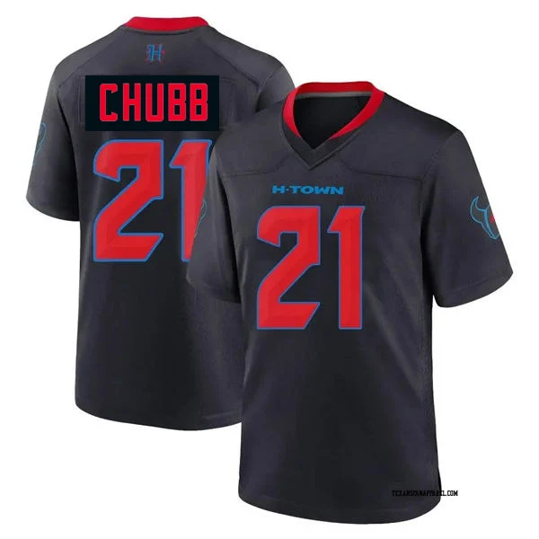 Men's Houston Texans #21 Nick Chubb Nike Navy Red 2nd Alternate H-Town F.U.S.E. Limited Player Jersey