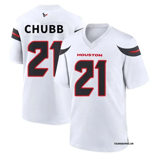 Men's Houston Texans #21 Nick Chubb Nike White Vapor F.U.S.E. Limited Player Jersey