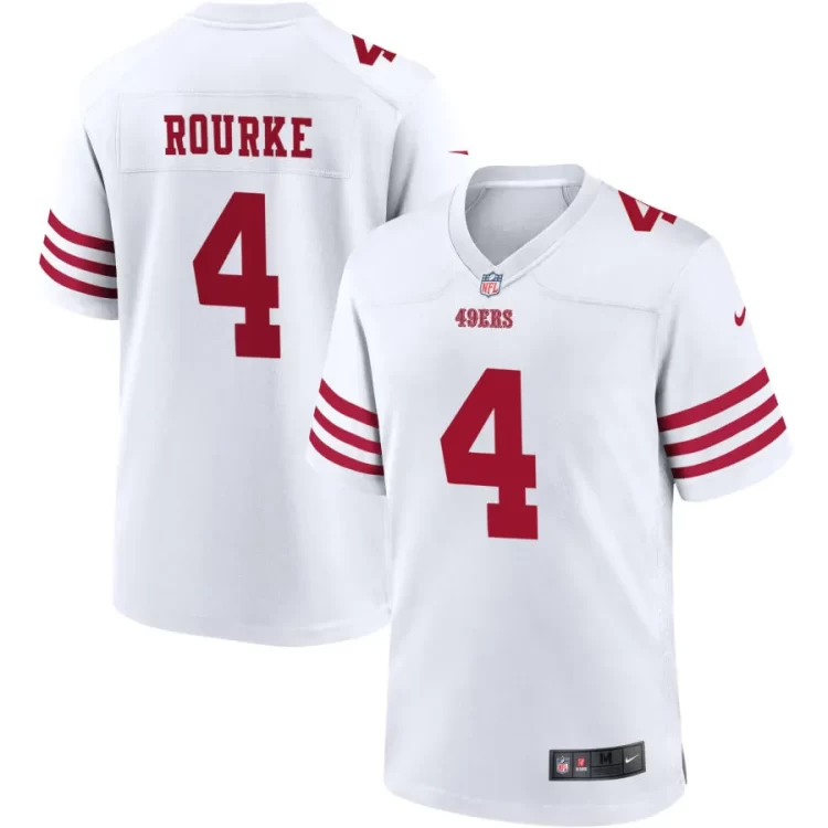 Mens San Francisco 49ers #4 Kurtis Rourke Nike Home White F.U.S.E. Vapor Limited Jersey