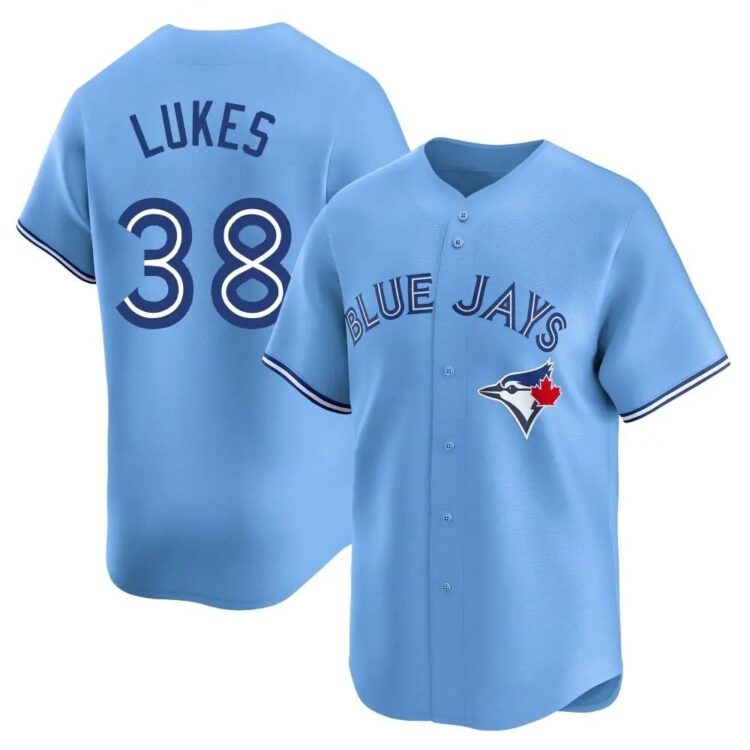 Men's Toronto Blue Jays Nathan Lukes #38 Powder Blue Jersey