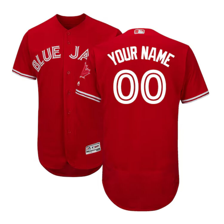 Custom Men/Women/Youth Blue Jays Stitched Jersey Red