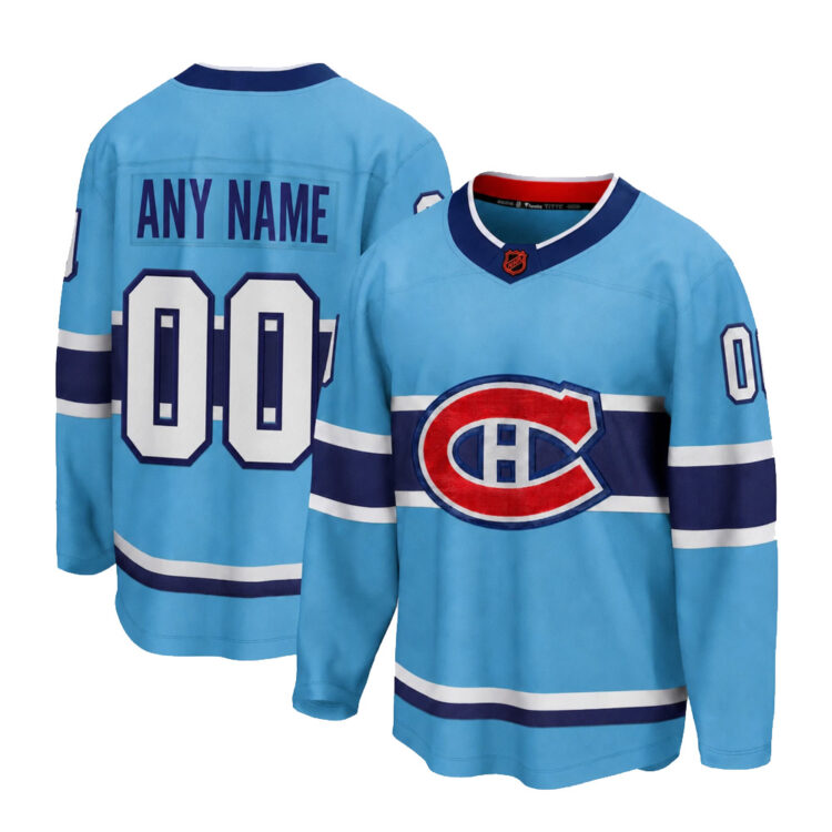 Custom Men's Montreal Canadiens Blue Stitched Jersey