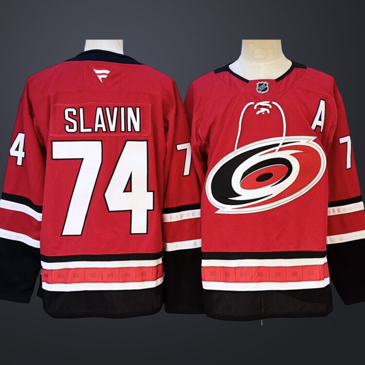 Men’s Carolina Hurricanes #74 Slavin Red Stitched Jersey