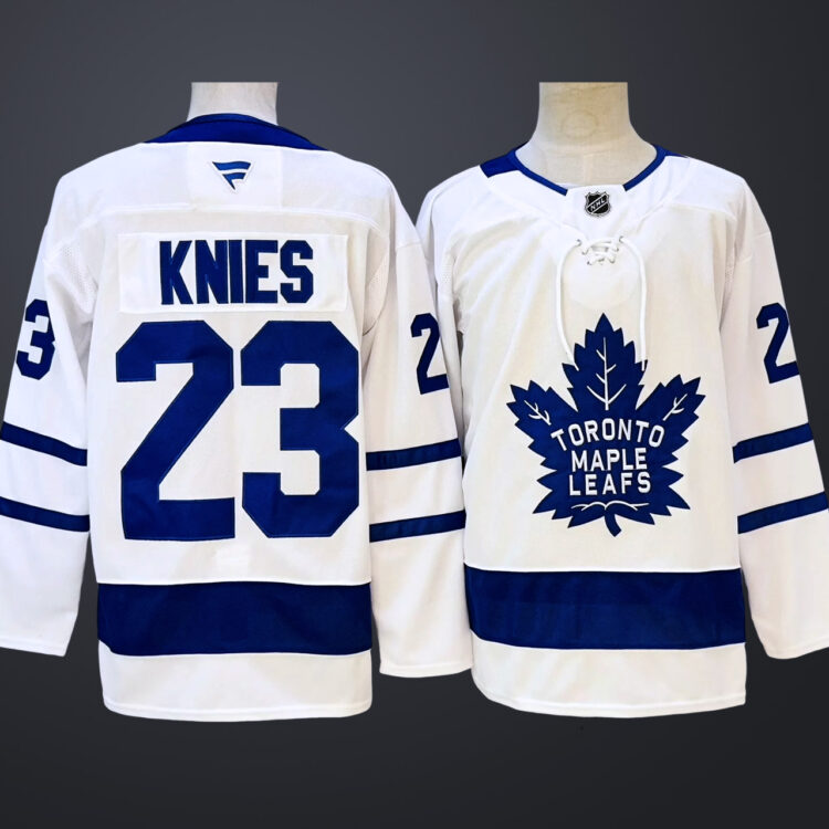 Men’s Toronto Maple Leafs #23 KNIES White Stitched Jersey