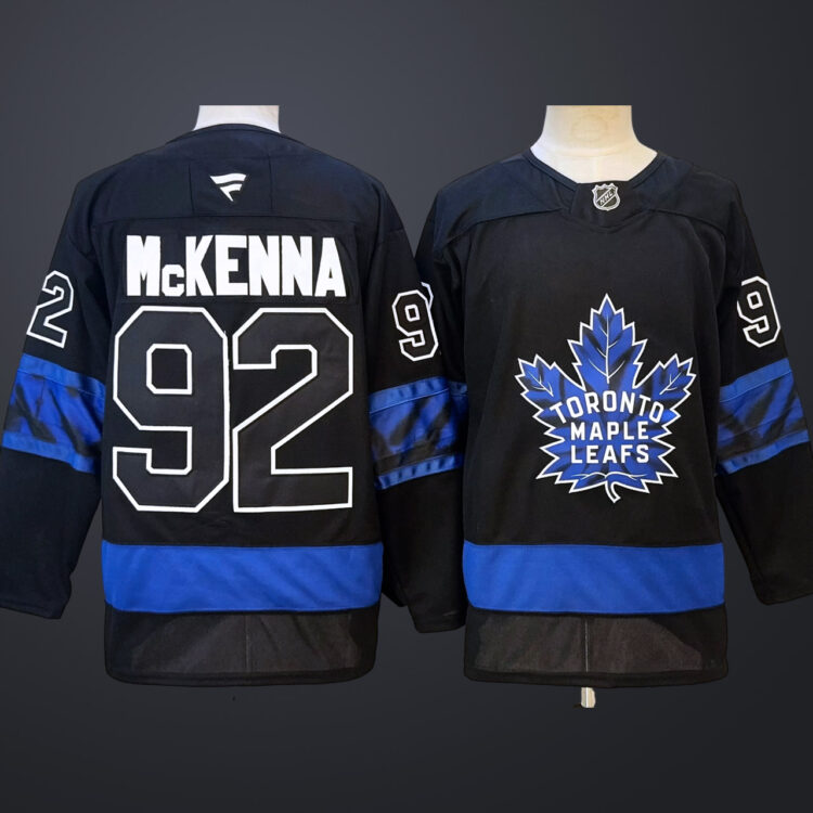 Men’s Toronto Maple Leafs #92 Gavin McKENNA Black Stitched Jersey