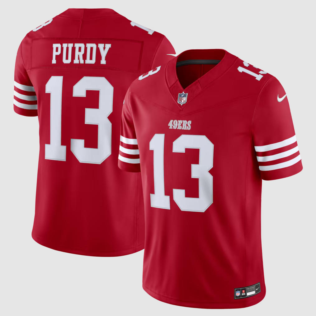Mens San Francisco 49ers #13 Brock Purdy Nike Scarlet F.U.S.E. Vapor Limited Jersey