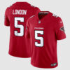 Men's Atlanta Falcons #5 Drake London Nike 2026 Red Alternate Vapor F.U.S.E. Limited Jersey